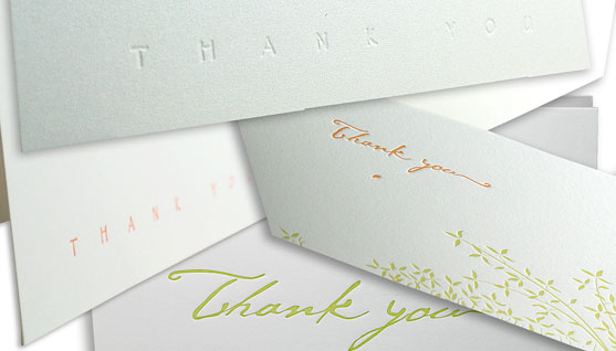 Invitesite Letterpress Printed Thank You Cards
