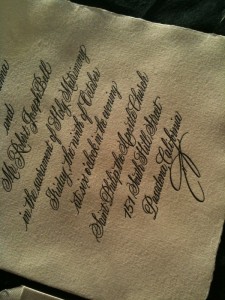 Handmade Italian Deckled Edge Paper Wedding Invitation Letterpress Printed Calligraphy