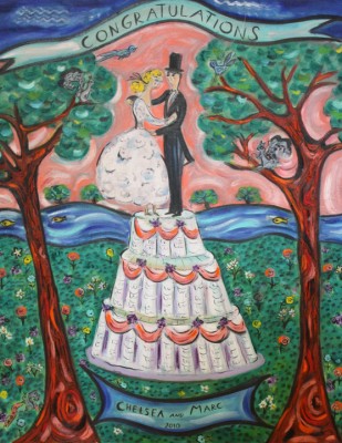 Chelsea Clinton Marc Mezvinsky Wedding Painting by Diana Huff