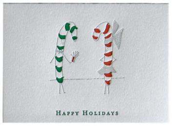 Candy Cane Couple Holiday Card